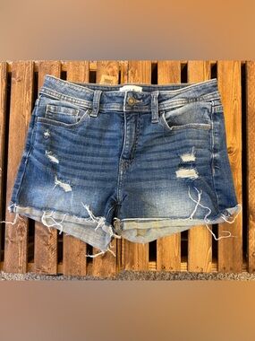 Casual Distressed Blue Denim Cutoff Shorts like New!!